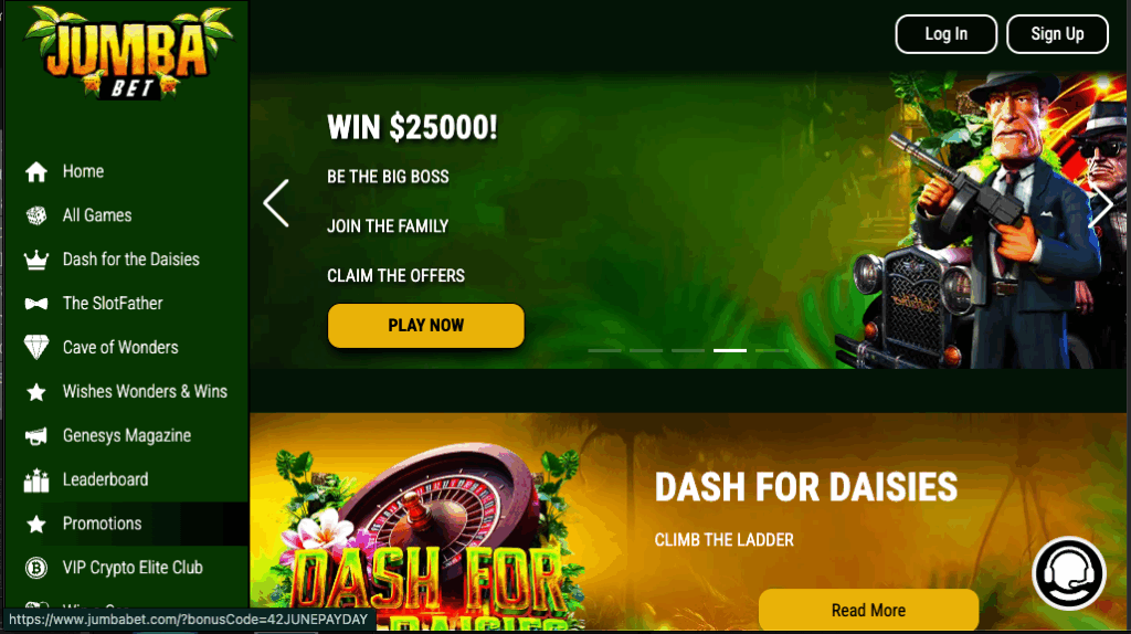 Jumba Bet Casino desktop banner